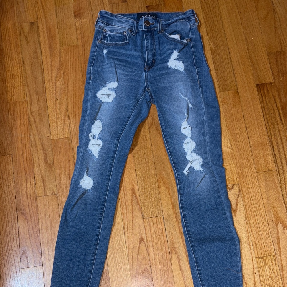 Aeropostale Dark Blue Ripped Jegging